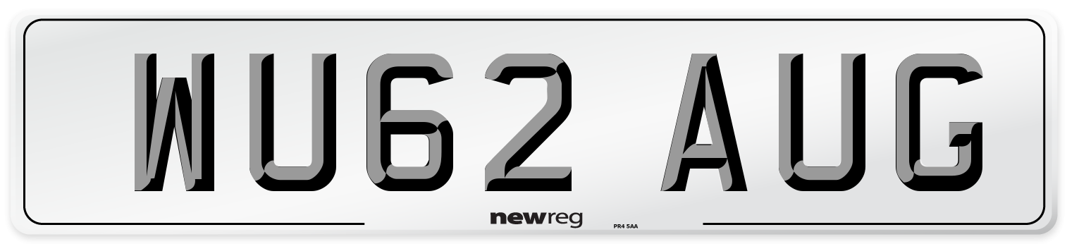 WU62 AUG Number Plate from New Reg